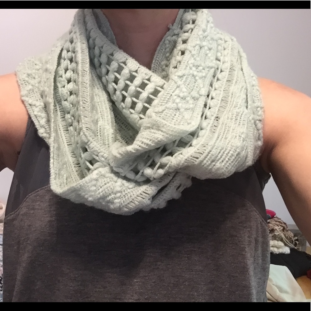 Mint green infinity scarf
